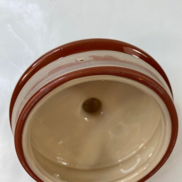 Pier 1 Autumn Ceramic Cookie Jar Yellow Red Brown Leaves Design Kitchen Storage - Picture 7 of 9